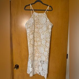 Tahari Ivory Lace Dress SZ L